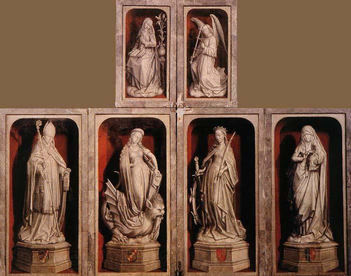 WEYDEN, Rogier van der Wing of a Carved Altar Spain oil painting art